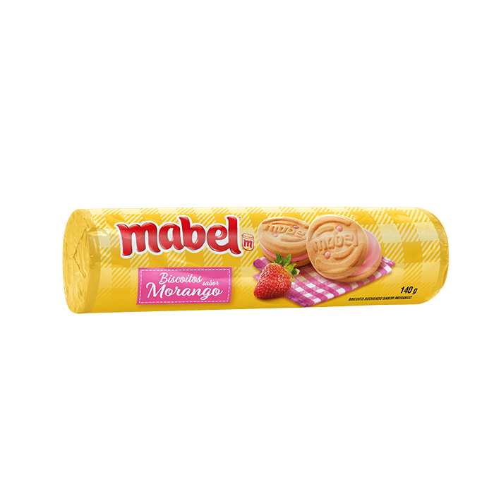 Biscoito recheado sabor Morango